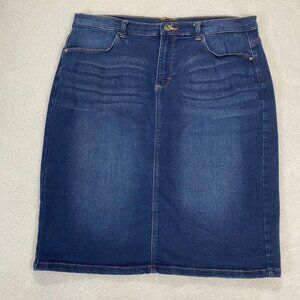 Lee Womens Relaxed Fit Denim Skirt Medium Wash Size 14